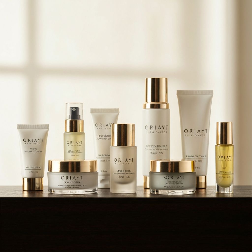 Diferentes produtos de cuidado facial